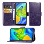 Lucky Clover Custodia in pelle con motivo a fiori pressati con supporto e fessure per carte, portafoglio e cinturino da polso, For Huawei P Smart 2020, For Huawei Y5P 2020 & Honor 9S, For Xiaomi Mi 10 Lite 5G, Fo Redmi 10X / Note 9, For LG K41S        ...