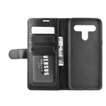 Per LG K61 R64 Texture Custodia protettiva a vibrazione orizzontale singola con supporto e slot per schede e portafoglio e cornice per foto, For LG K61