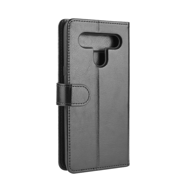 Per LG K61 R64 Texture Custodia protettiva a vibrazione orizzontale singola con supporto e slot per schede e portafoglio e cornice per foto, For LG K61