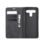 Per LG K61 Custodia in pelle con ventosa magnetica per affari retro-pelle con supporto, slot per schede e portafoglio, For LG K61