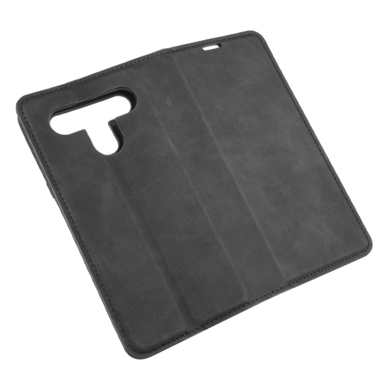 Per LG K61 Custodia in pelle con ventosa magnetica per affari retro-pelle con supporto, slot per schede e portafoglio, For LG K61