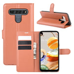 Per LG K61 Litchi Texture Custodia protettiva a vibrazione orizzontale con supporto, slot per schede e portafoglio, For LG K61