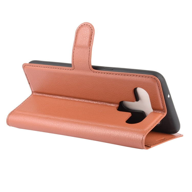 Per LG K61 Litchi Texture Custodia protettiva a vibrazione orizzontale con supporto, slot per schede e portafoglio, For LG K61
