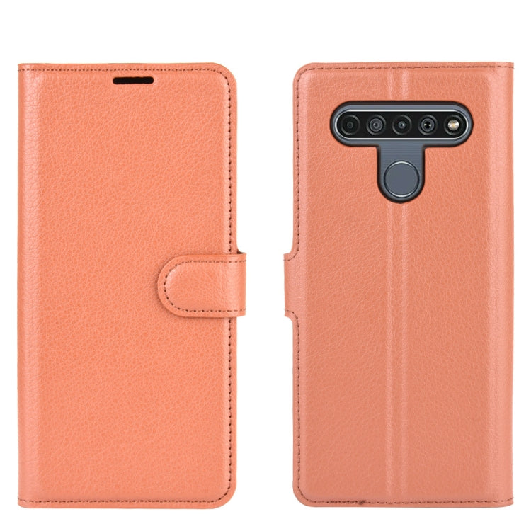Per LG K61 Litchi Texture Custodia protettiva a vibrazione orizzontale con supporto, slot per schede e portafoglio, For LG K61