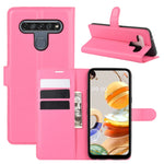 Per LG K61 Litchi Texture Custodia protettiva a vibrazione orizzontale con supporto, slot per schede e portafoglio, For LG K61