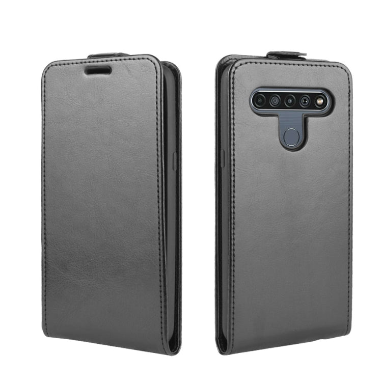 Per LG K61 R64 Texture Custodia protettiva in pelle a vibrazione verticale singola con slot per schede e cornice per foto, For LG K61