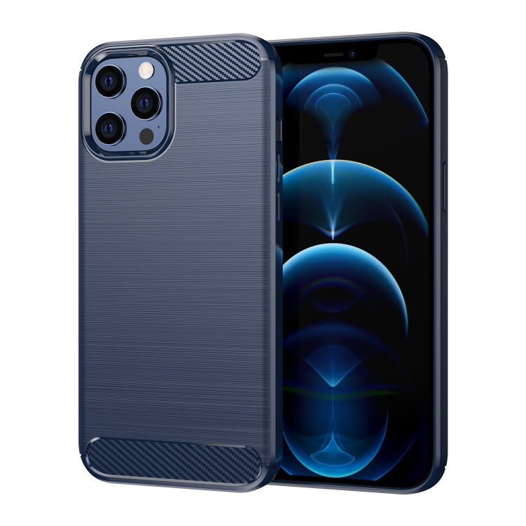 Custodia in TPU in fibra di carbonio con trama spazzolata, For iPhone 12 / 12 Pro, For iPhone 12 mini, For iPhone 12 Pro Max, For iPhone 12 / 12 Pro 6.1 inch
