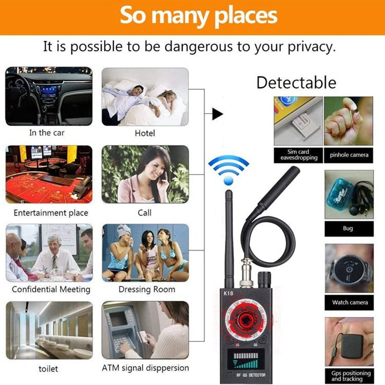 Rilevatore GPS e dispositivi di ascolto ZS-K18 con US Plug