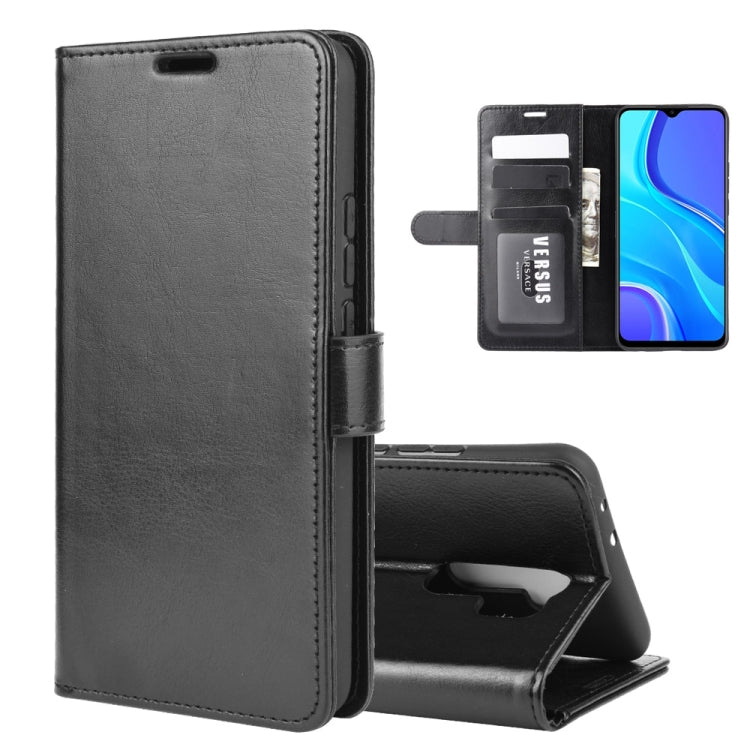 Per Xiaomi Redmi 9 R64 Texture Custodia protettiva a vibrazione orizzontale singola con supporto e slot per schede e portafoglio e cornice per foto, For Xiaomi Redmi 9