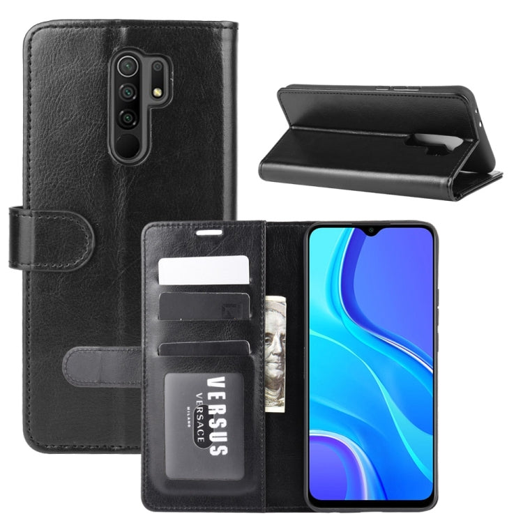 Per Xiaomi Redmi 9 R64 Texture Custodia protettiva a vibrazione orizzontale singola con supporto e slot per schede e portafoglio e cornice per foto, For Xiaomi Redmi 9