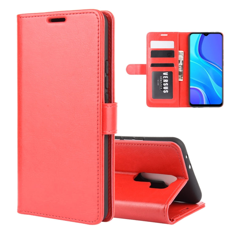 Per Xiaomi Redmi 9 R64 Texture Custodia protettiva a vibrazione orizzontale singola con supporto e slot per schede e portafoglio e cornice per foto, For Xiaomi Redmi 9