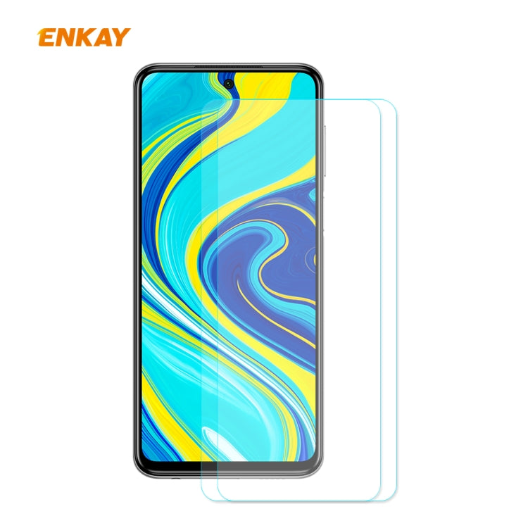2 PZ ENKAY Hat-Prince 0.26mm 9H 2.5D Pellicola in vetro temperato con bordo curvo, For Xiaomi Mi 10 Lite /Redmi 10X 5G, For Redmi 10X 4G / Redmi Note 9, For Redmi Note 9S / Note 9 Pro, For Huawei P40, For Huawei P40 Lite, For Huawei Y5p, For Huawei Y6p...