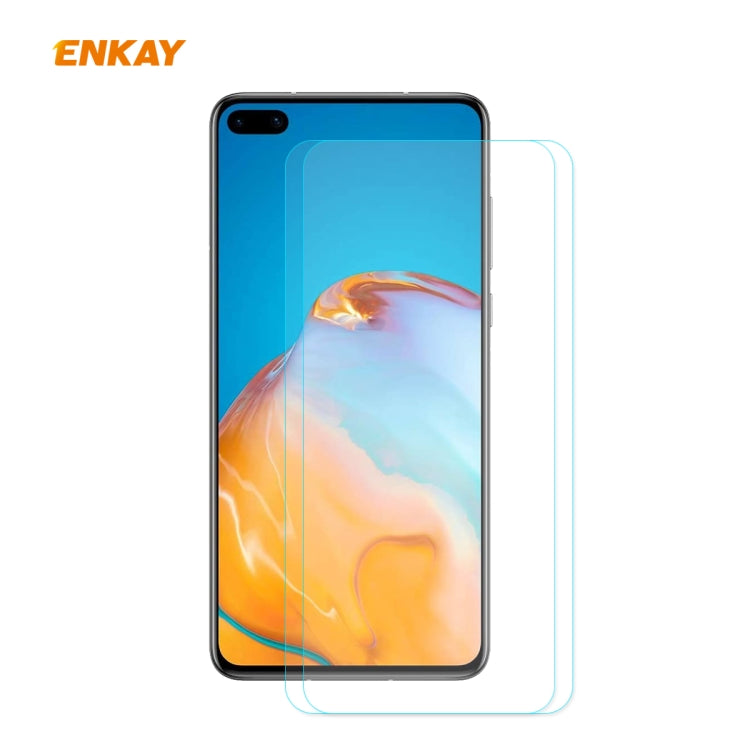 2 PZ ENKAY Hat-Prince 0.26mm 9H 2.5D Pellicola in vetro temperato con bordo curvo, For Xiaomi Mi 10 Lite /Redmi 10X 5G, For Redmi 10X 4G / Redmi Note 9, For Redmi Note 9S / Note 9 Pro, For Huawei P40, For Huawei P40 Lite, For Huawei Y5p, For Huawei Y6p...