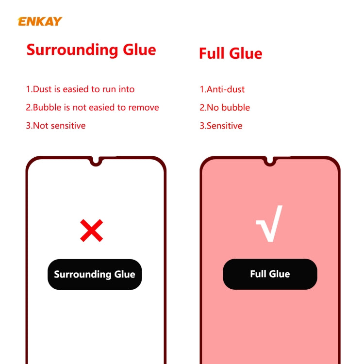 5 PZ ENKAY Hat-Prince Full Glue 0.26mm 9H 2.5D Pellicola a copertura totale in vetro temperato, For Xiaomi Mi 10 Lite /Redmi 10X 5G, For Redmi 10X 4G / Redmi Note 9, For Redmi Note 9S / Note 9 Pro, For Huawei P40, For Huawei P40 Lite, For Huawei Y5p   ...