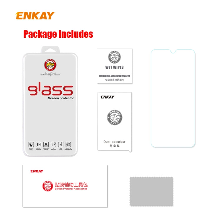 5 PZ ENKAY Hat-Prince Full Glue 0.26mm 9H 2.5D Pellicola a copertura totale in vetro temperato, For Xiaomi Mi 10 Lite /Redmi 10X 5G, For Redmi 10X 4G / Redmi Note 9, For Redmi Note 9S / Note 9 Pro, For Huawei P40, For Huawei P40 Lite, For Huawei Y5p   ...