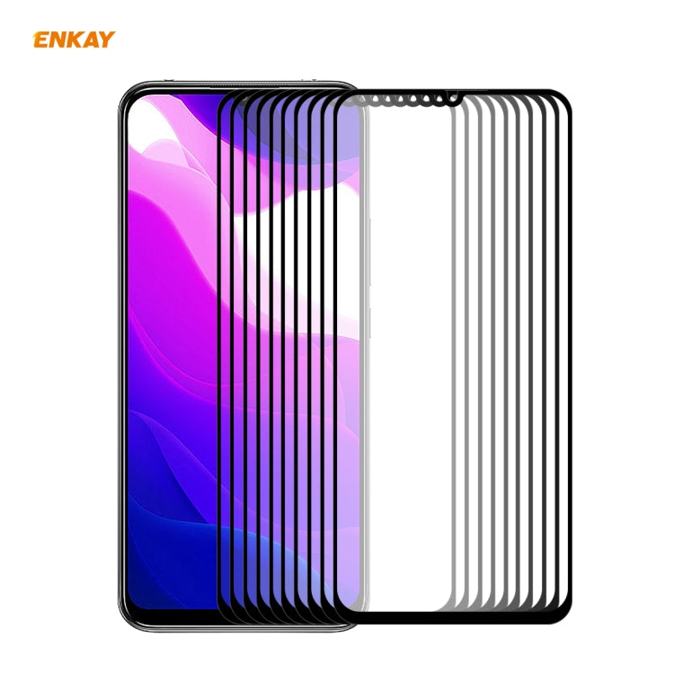10 PZ ENKAY Hat-Prince Full Glue 0.26mm 9H 2.5D Pellicola a copertura totale in vetro temperato, For Huawei P40, For Huawei P40 Lite, For Huawei Y5p, For Huawei Y6p, For Huawei Honor X10 5G, For Huawei P40 Lite E, For Redmi 10X 4G / Redmi Note 9(10pcs)...
