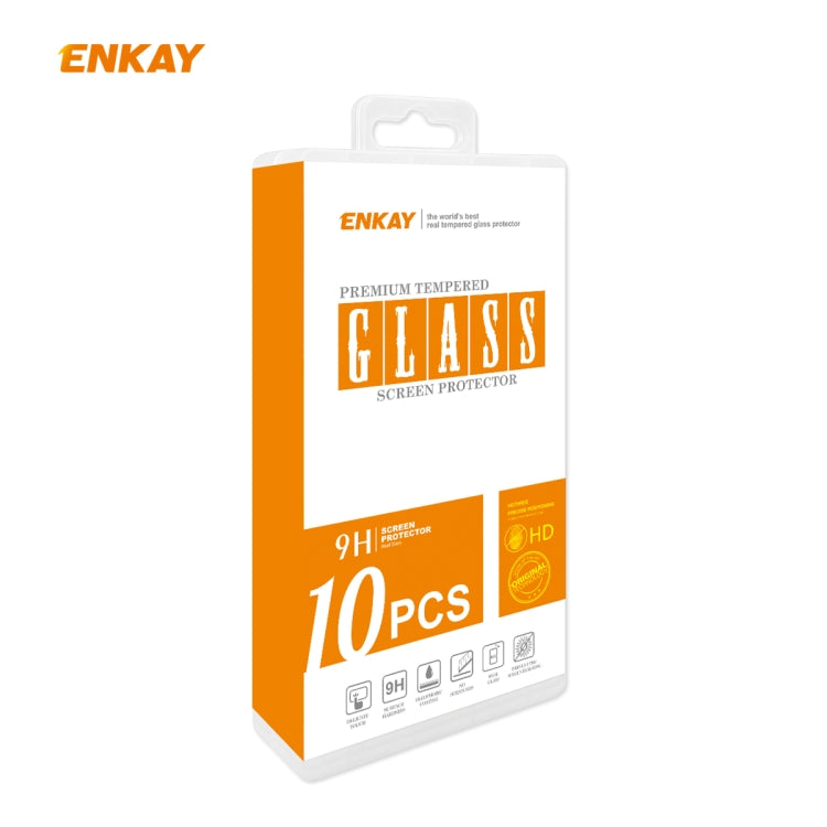 10 PZ ENKAY Hat-Prince Full Glue 0.26mm 9H 2.5D Pellicola a copertura totale in vetro temperato, For Huawei P40, For Huawei P40 Lite, For Huawei Y5p, For Huawei Y6p, For Huawei Honor X10 5G, For Huawei P40 Lite E, For Redmi 10X 4G / Redmi Note 9(10pcs)...