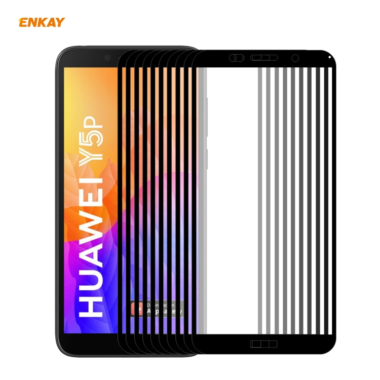 10 PZ ENKAY Hat-Prince Full Glue 0.26mm 9H 2.5D Pellicola a copertura totale in vetro temperato, For Huawei P40, For Huawei P40 Lite, For Huawei Y5p, For Huawei Y6p, For Huawei Honor X10 5G, For Huawei P40 Lite E, For Redmi 10X 4G / Redmi Note 9(10pcs)...