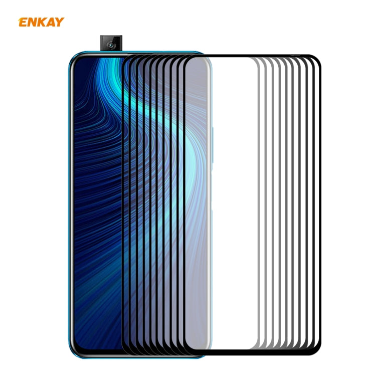 10 PZ ENKAY Hat-Prince Full Glue 0.26mm 9H 2.5D Pellicola a copertura totale in vetro temperato, For Huawei P40, For Huawei P40 Lite, For Huawei Y5p, For Huawei Y6p, For Huawei Honor X10 5G, For Huawei P40 Lite E, For Redmi 10X 4G / Redmi Note 9(10pcs)...