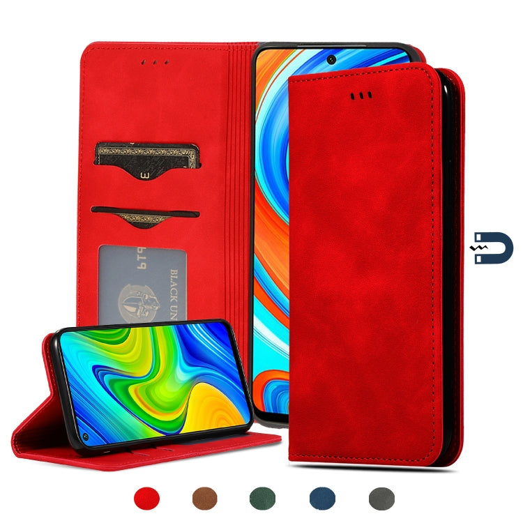Custodia in pelle a vibrazione orizzontale magnetica per affari Retro Skin Feel, For Xiaomi Poco M2 Pro, For Xiaomi Mi CC9 Pro / Note 10