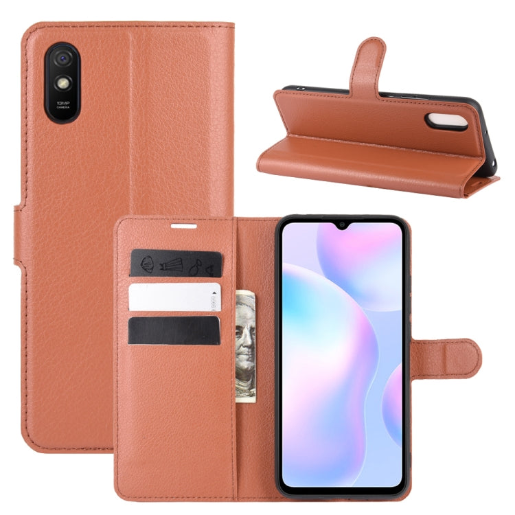 Per Xiaomi Redmi 9A Litchi Texture Custodia protettiva a vibrazione orizzontale con supporto, slot per schede e portafoglio, For Redmi 9A, For Xiaomi Redmi 9A