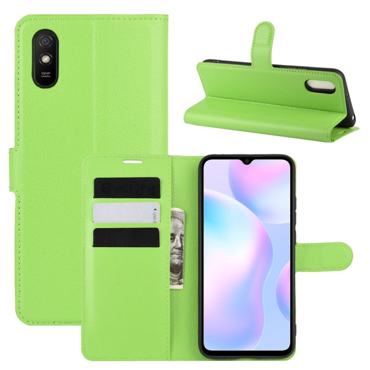 Per Xiaomi Redmi 9A Litchi Texture Custodia protettiva a vibrazione orizzontale con supporto, slot per schede e portafoglio, For Redmi 9A, For Xiaomi Redmi 9A