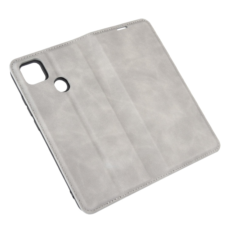Per Xiaomi Redmi 9C Custodia in pelle con ventosa magnetica per affari retro-pelle con supporto, slot per schede e portafoglio, For Redmi 9C
