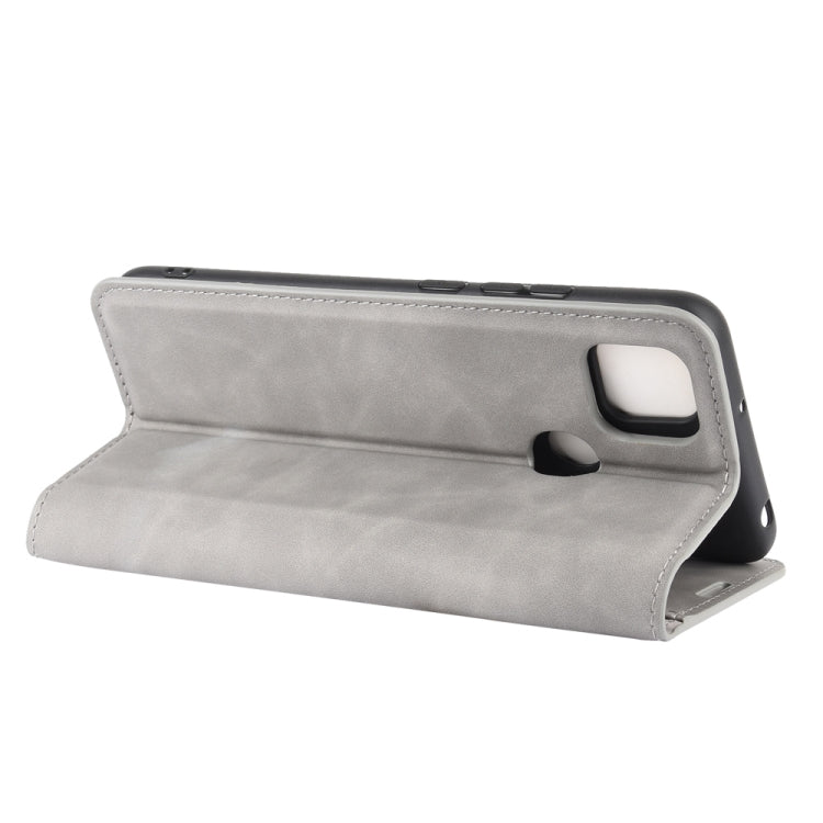 Per Xiaomi Redmi 9C Custodia in pelle con ventosa magnetica per affari retro-pelle con supporto, slot per schede e portafoglio, For Redmi 9C