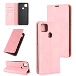 Per Xiaomi Redmi 9C Custodia in pelle con ventosa magnetica per affari retro-pelle con supporto, slot per schede e portafoglio, For Redmi 9C