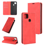 Per Xiaomi Redmi 9C Custodia in pelle con ventosa magnetica per affari retro-pelle con supporto, slot per schede e portafoglio, For Redmi 9C