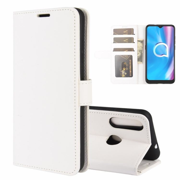 Per Alcatel 1SE 2020 R64 Texture Custodia protettiva a vibrazione orizzontale singola con supporto e slot per schede e portafoglio e cornice per foto, For Alcatel 1SE 2020