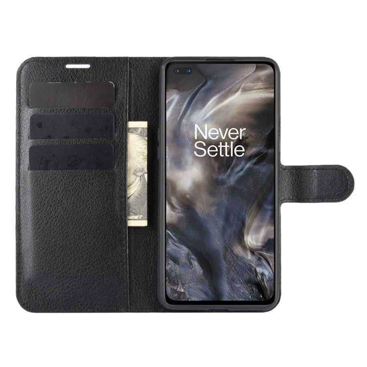 Per OnePlus Nord Litchi Texture Custodia protettiva a vibrazione orizzontale con supporto, slot per schede e portafoglio, For OnePlus Nord
