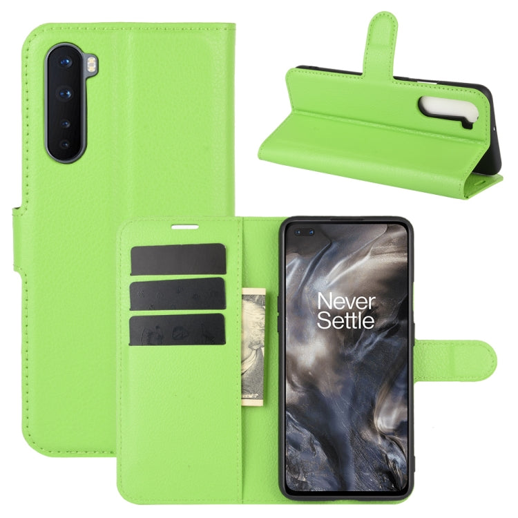 Per OnePlus Nord Litchi Texture Custodia protettiva a vibrazione orizzontale con supporto, slot per schede e portafoglio, For OnePlus Nord