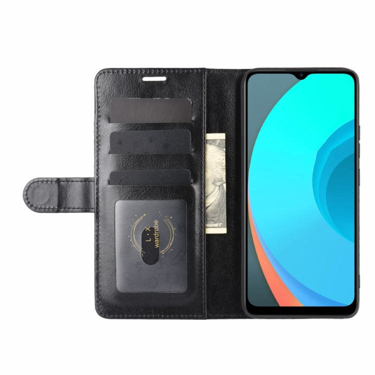 Per OPPO Realme C11 R64 Texture Custodia protettiva a vibrazione orizzontale singola con supporto e slot per schede e portafogli e cornice per foto, For OPPO Realme C11