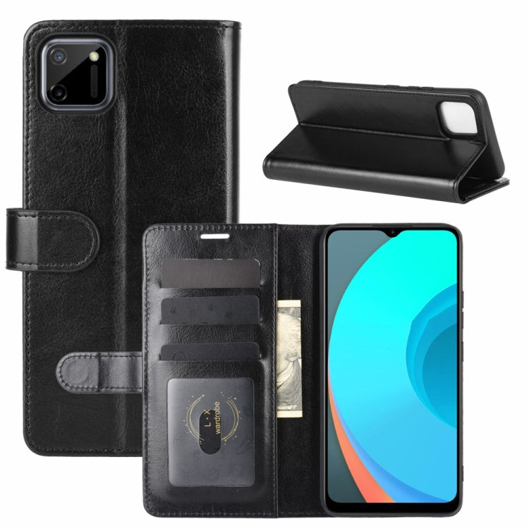 Per OPPO Realme C11 R64 Texture Custodia protettiva a vibrazione orizzontale singola con supporto e slot per schede e portafogli e cornice per foto, For OPPO Realme C11
