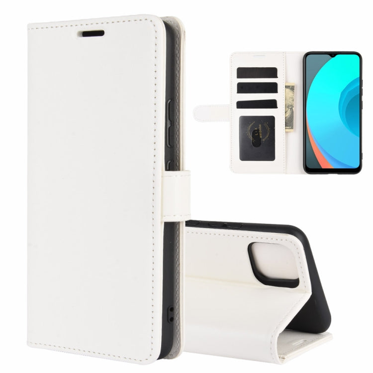 Per OPPO Realme C11 R64 Texture Custodia protettiva a vibrazione orizzontale singola con supporto e slot per schede e portafogli e cornice per foto, For OPPO Realme C11