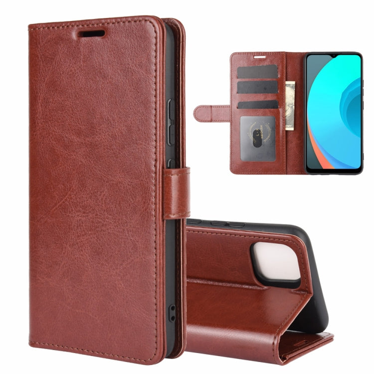 Per OPPO Realme C11 R64 Texture Custodia protettiva a vibrazione orizzontale singola con supporto e slot per schede e portafogli e cornice per foto, For OPPO Realme C11