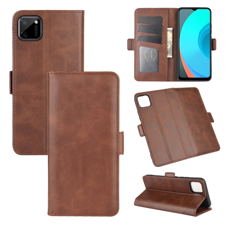Per OPPO Realme C11 Custodia in pelle a vibrazione orizzontale con fibbia magnetica a doppio lato con supporto e slot per schede e portafoglio, For OPPO Realme C11