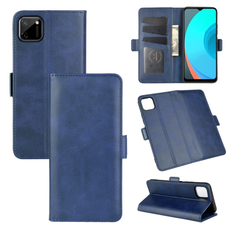 Per OPPO Realme C11 Custodia in pelle a vibrazione orizzontale con fibbia magnetica a doppio lato con supporto e slot per schede e portafoglio, For OPPO Realme C11