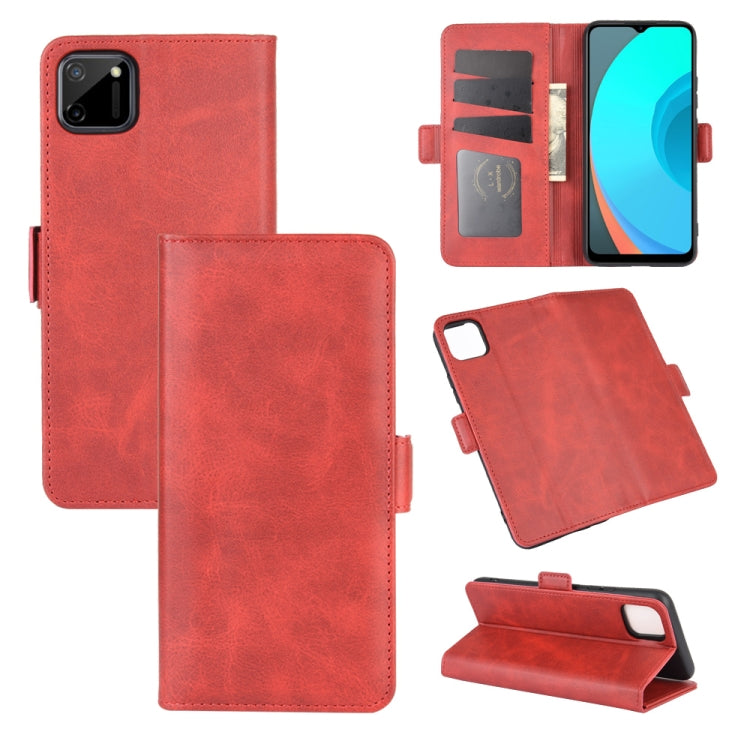 Per OPPO Realme C11 Custodia in pelle a vibrazione orizzontale con fibbia magnetica a doppio lato con supporto e slot per schede e portafoglio, For OPPO Realme C11