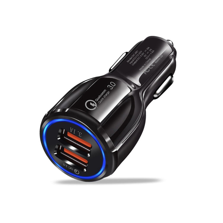 Caricabatterie rapido auto Dual USB QC3.0 6A 30W