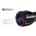 Caricabatterie rapido auto Dual USB QC3.0 6A 30W