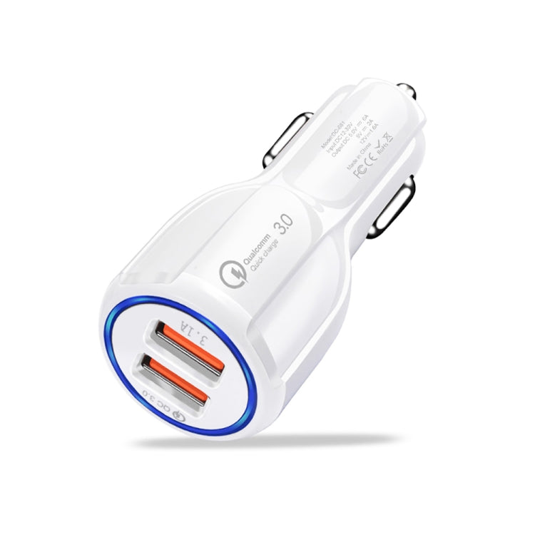 Caricabatterie rapido auto Dual USB QC3.0 6A 30W