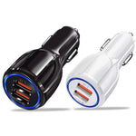Caricabatterie rapido auto Dual USB QC3.0 6A 30W