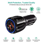 Caricabatterie rapido auto Dual USB QC3.0 6A 30W