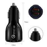 Caricabatterie rapido auto Dual USB QC3.0 6A 30W