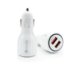 Caricabatteria auto doppio USB QC3.0 con cavo Micro USB 1m