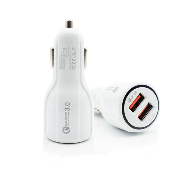 Caricabatteria auto doppio USB QC3.0 con cavo Micro USB 1m