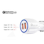 Caricabatteria auto doppio USB QC3.0 con cavo Micro USB 1m