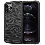 Per iPhone 12 Pro / 12 Max Wave Pattern 3 in 1 Custodia protettiva antiurto in silicone + PC, For iPhone 12 / 12 Pro